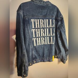 Wesc Thrills Thrills Thrills Denim Jacket Unisex Sz Men's M Women's L